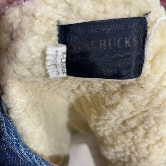 Vintage Denim Shearling Vest // 70's Roebucks // Size X-Large - Picture 4 of 4